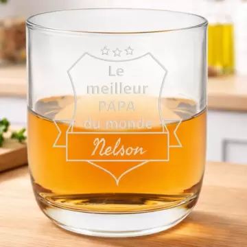 Verre à rhum écusson gravé
