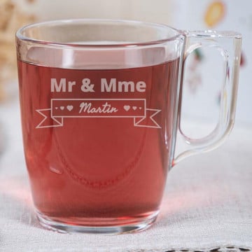 Tasse à thé Mr et Mme personnalisé