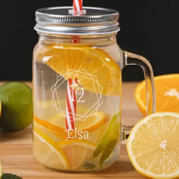 Mason Jar anniversaire gravé