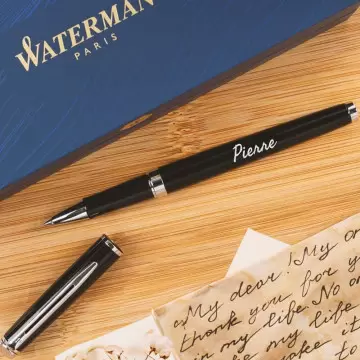 Stylo Waterman Hémisphère Roller noir gravé