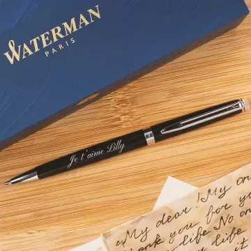 Stylo Waterman Hémisphère noir gravé