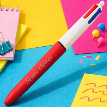 Stylo Bic rouge 4 couleurs personnalisé