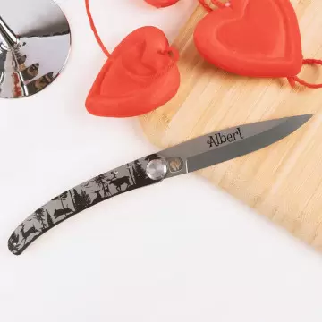 Couteau minimaliste forêt personnalisable