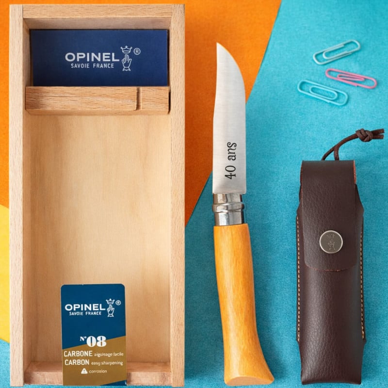 Coffret couteau Opinel gravé