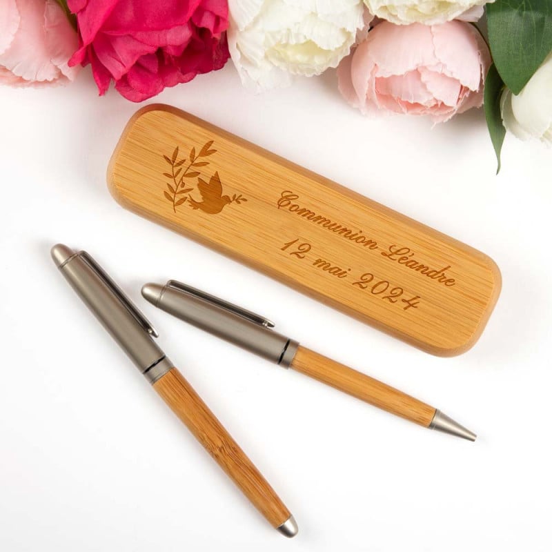 Coffret 2 stylos communion à personnaliser