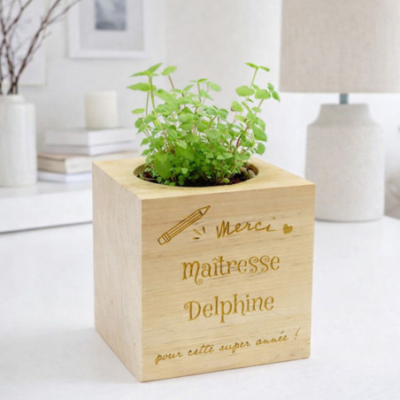 Ecocube maitresse personnalisé gravé