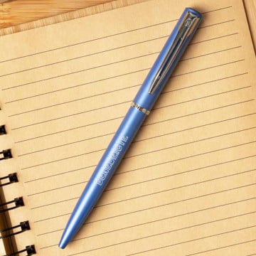 Stylo Waterman graduate bleu gravé