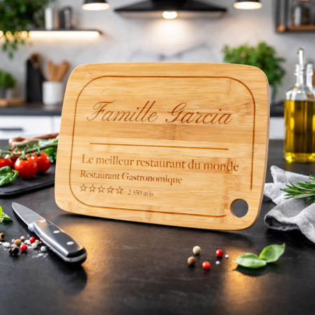Planche de cuisine restaurant gravé