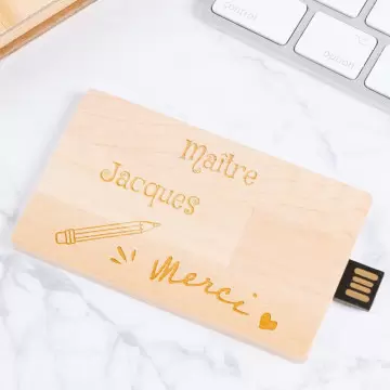 Carte USB bois maitresse gravé