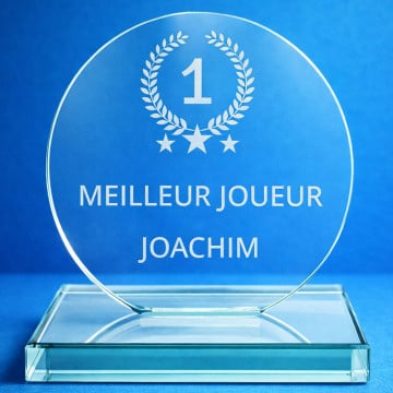 Trophée rond en verre personnalisé