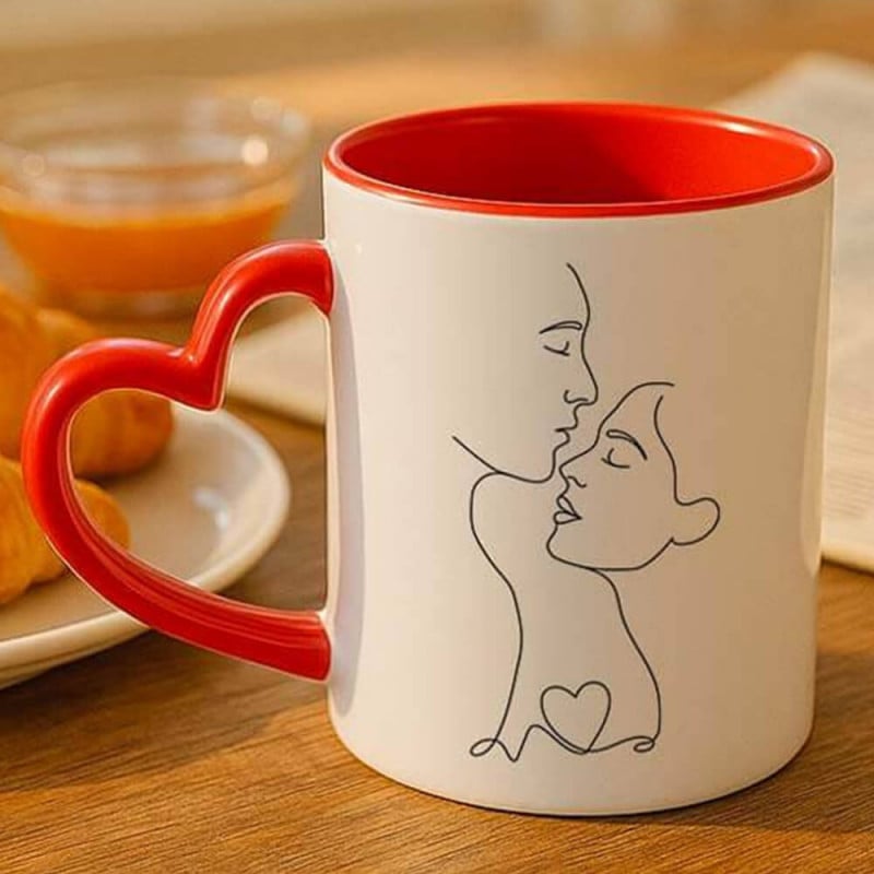 Mug amour minimaliste personnalisé photo