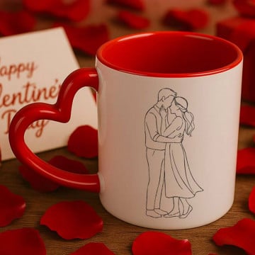 Mug couple minimaliste personnalisé photo