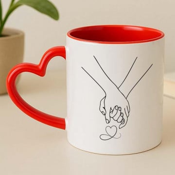 Mug mains entrelacées personnalisé photo