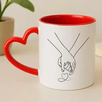 Mug mains entrelacées personnalisé photo