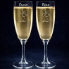 2 flûtes à champagne amour personnalisées texte