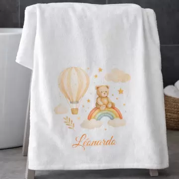 Serviette de bain bébé personnalisée texte