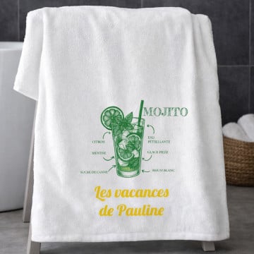 Serviette de bain Mojito personnalisé texte