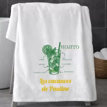 Serviette de bain Mojito personnalisé texte