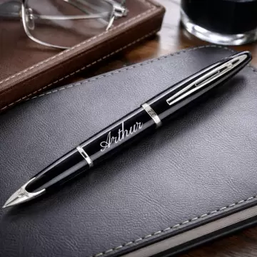 Stylo Waterman CARENE Laque Noir ST Plume personnalisé texte