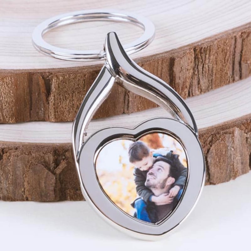 Porte clef métal love personnalisé photo