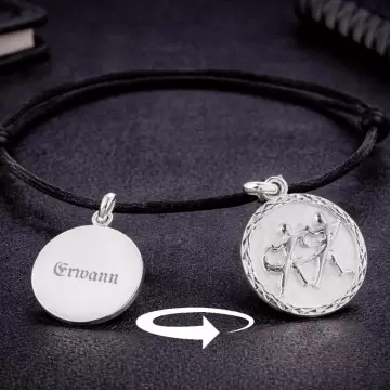 Bracelet cordon zodiaque argent personnalisé