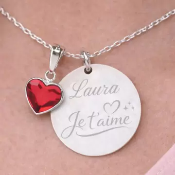 Collier argent mot d'amour à personnaliser