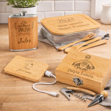 Cadeaux papa en bois personnalisés