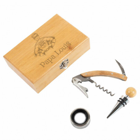 coffret vin super papa gravé