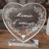 Cœur en verre mamie gravé personnalisé