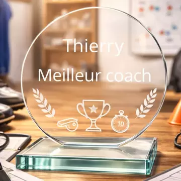 Trophée Coach personnalisé texte