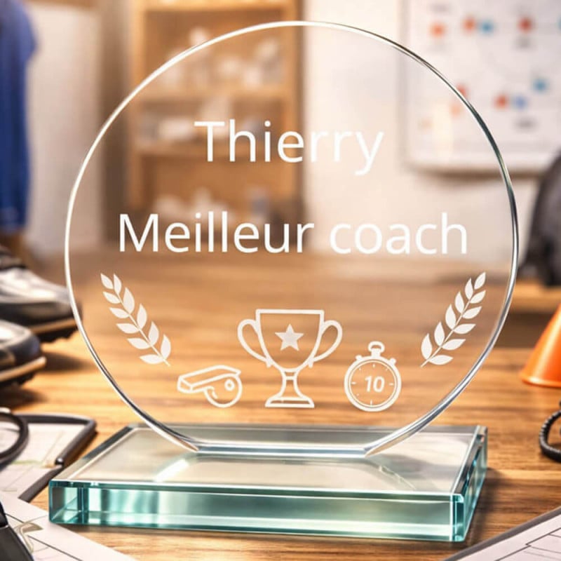 Trophée Coach personnalisé texte