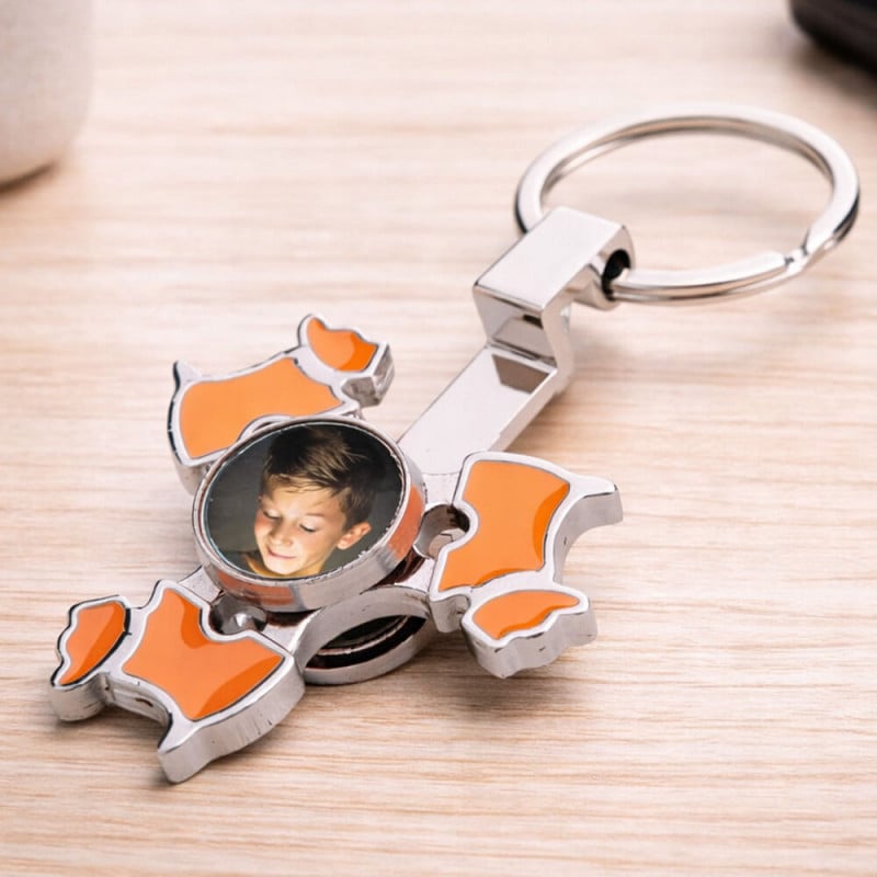 Porte clé hand spinner chien personnalisé