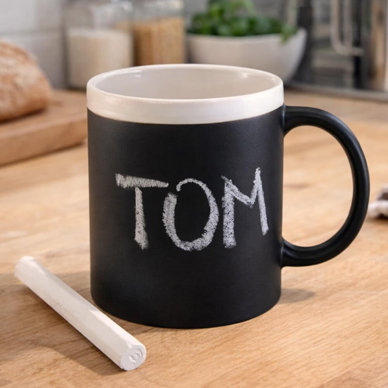 Mug ardoise avec craies