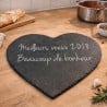 Dessous plat cœur ardoise gravé personnalisé