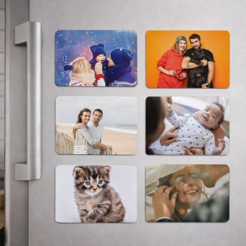 Lot de 6 magnets rectangle personnalisé