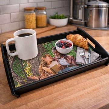 Plateau repas noir personnalisé
