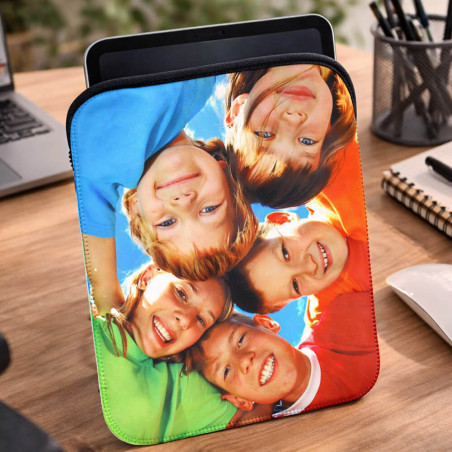 Pochette textile tablette avec photo imprimée