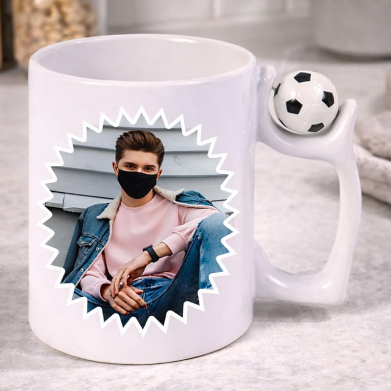 Mug ballon foot personnalisé photo