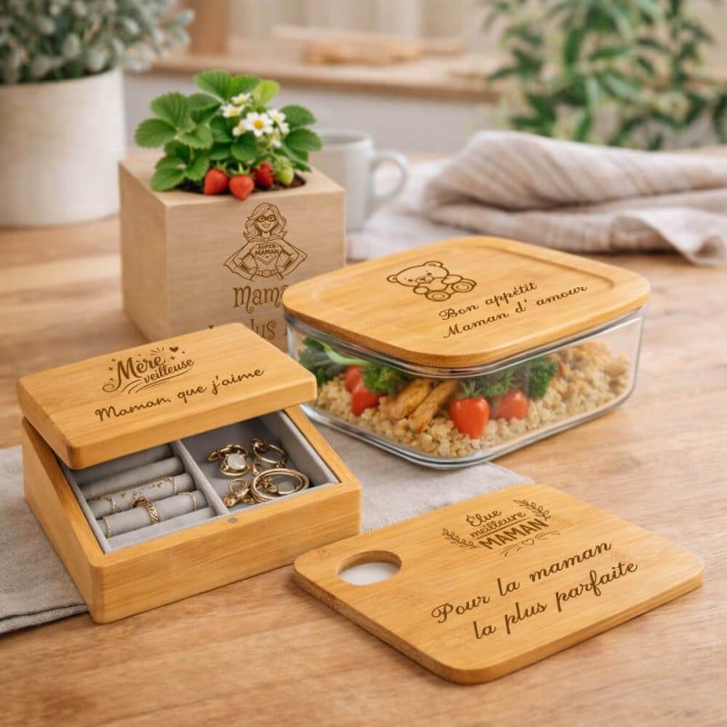 Cadeaux maman en bois personnalisés