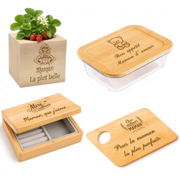 Cadeaux maman en bois personnalisés avec gravure | Fêtes des mères