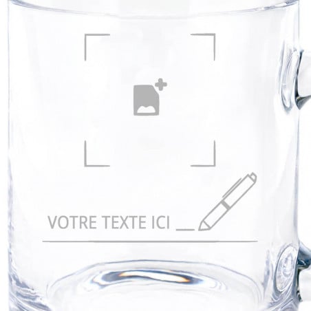 zone gravure tasses papa en verre gravé
