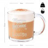 Dimension tasse en verre cadeau fête de mères personnalisé