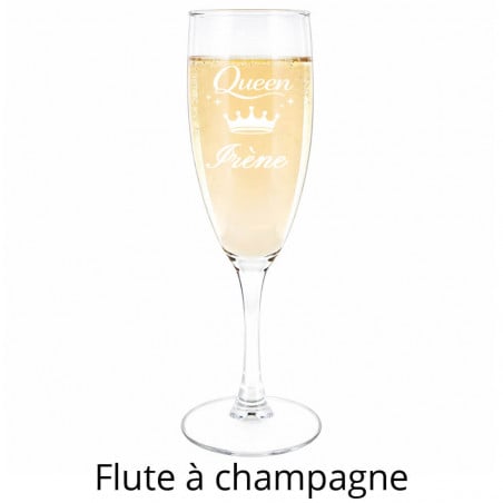 Flute à champagne Queen gravé