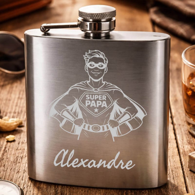 Flasque acier papa personnalisée