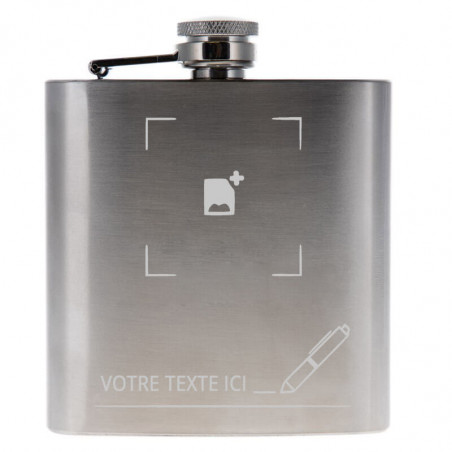 zone personnalisation flasque acier papa gravée