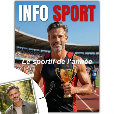 Fausse une de magazine sport personnalisable