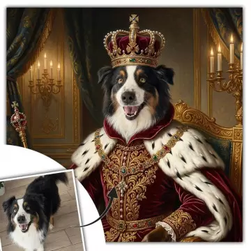 Portrait chien original royal à personnaliser
