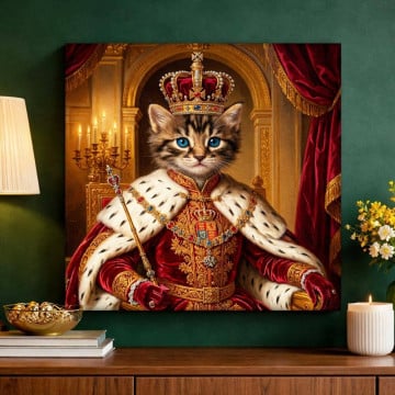Portrait royal personnalisé pour chien & chat | Tableau animal sur toile
