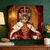 Portrait chat original royal à personnaliser