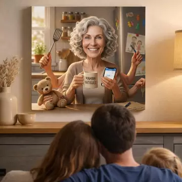 Portrait personnalisé maman multitâche | Cadeau original fête des mères